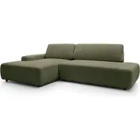 Furnlux Classic FURNLUX Divano angolare Bouli Verde e Nero 276cm / Colore principale: Verde / Dimensioni: 276 x 82 x 164 cm