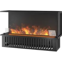 SOLOLED Caminetto a Vapore Acqueo da Incasso Corner L1200 con Fiamma Multicolore, Effetto 3D e Controllo App, Serbatoio 2.4l - 120cm