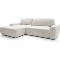 Furnlux Classic FURNLUX Divano angolare Bouli Crema e Nero 264cm / Colore principale: Beige / Dimensioni: 264 x 82 x 162 cm