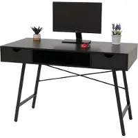 Mendler Scrivania HWC-E92, scrivania da ufficio per computer, struttura 3D 120x60xcm ~ nero