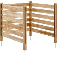 OEM VEVOR recinzione in legno per la privacy, 91,4 cm L x 91,4 cm L, recinzione in tre parti per impianti di condizionamento, decorazione nascosta per giardini esterni con cestino dei rifiuti