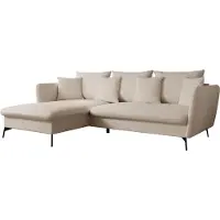 Furnlux Classic FURNLUX Divano angolare Viton Beige e Nero 258cm / Colore principale: Beige / Dimensioni: 258 x 91 x 167 cm