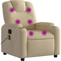 Syfax Poltrona reclinabile massaggiante in tessuto color crema