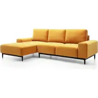 Furnlux Classic FURNLUX Divano angolare Vero Giallo e Nero 266cm / Colore principale: Giallo / Dimensioni: 266 x 93 x 175 cm