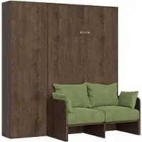 Itamoby - Letto una piazza e mezzo a scomparsa 120 Kentaro con divano e colonna noce, verde