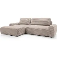 Furnlux Classic FURNLUX Divano angolare Crema e Nero 264cm / Colore principale: Beige / Dimensioni: 264 x 85 x 162 cm