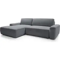 Furnlux Classic FURNLUX Divano angolare Bouli Grigio e Nero 264cm / Colore principale: Grigio / Dimensioni: 264 x 82 x 162 cm