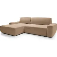 Furnlux Classic FURNLUX Divano angolare Bouli Sand Marrone e Nero 264cm / Colore principale: Marrone / Dimensioni: 264 x 82 x 162 cm