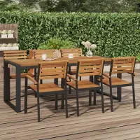 Prolenta Maison Exclusive - Tavolo da giardino con struttura a U 200x90x75 cm in legno massello di acacia