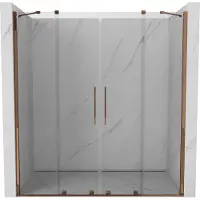 Mexen Velar Duo porta doccia scorrevole 180 cm, trasparente, oro rosa - 871-180-000-02-60