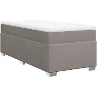 vidaXL Letto a molle con materasso Taupe 80x200 cm in tessuto