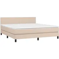 Syfax Giroletto a Molle con Materasso Cappuccino 160x200cm Pelle finta