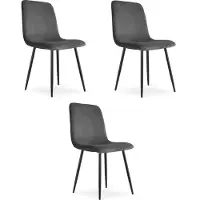 Leobert Sedia RIFT - velluto a coste grigio / gambe nere x 3