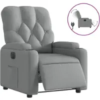 Syfax Poltrona Elettrica Reclinabile Grigio Chiaro in Tessuto