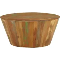 Syfax Tavolino da Salotto Ø65x31 cm in Legno Massello di Recupero