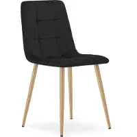 Leobert Sedia KARA - velluto nero / gambe in legno x 1