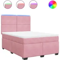 Syfax Giroletto a Molle con Materasso Rosa 140x190 cm in Velluto