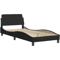 Syfax Giroletto con Testiera Dover Nero 90x200 cm Tessuto