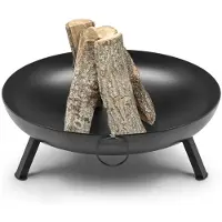 TheFavilla Il Favilla - Focolare Bombe in acciaio nero (3 mm, verniciato a polvere), Ø 64,5 cm - 15 kg - focolare resistente alle intemperie per il giardino e il patio