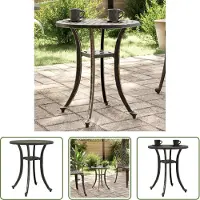 The Living Store tavolo da giardino bronzo Ø48x53 cm in fusione di alluminio