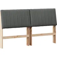 Syfax Testiera imbottita Grigio scuro 160 cm Pino massello