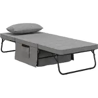 Fortuna Lai Letto singolo 4 in 1 Letto per ospiti Letto pieghevole Poltrona Pouf, materasso da 8 cm, regolabile in altezza in 5 posizioni, telaio in acciaio, 188x75x38 cm