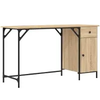 Syfax Scrivania Computer Rovere Sonoma 131x48x75 cm Legno Multistrato