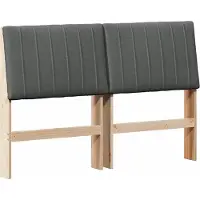 Syfax Testiera imbottita Grigio scuro 140 cm Pino massello
