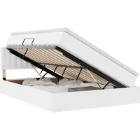 vidaXL Letto contenitore con materasso bianco puro 140 x 190 cm in Pelle finta