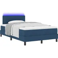 Syfax Letto a molle con materasso con led Blu 120 x 200 cm Tessuto
