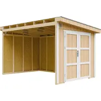 Timbela Capanno da giardino di 8,68 m² - H231x248x412 cm - Senza pavimento e parete laterale - M939B-HARVEST HONEY