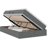 vidaXL Letto contenitore con materasso grigio scuro 120 x 200 cm