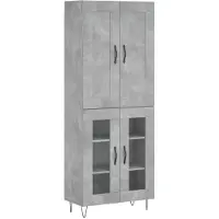 Syfax Credenza Grigio Cemento 69,5x34x180 cm in Legno Multistrato