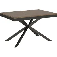Ityhome - Tavolo allungabile 120/224x90 cm Plaker Evolution noce telaio e gambe antracite