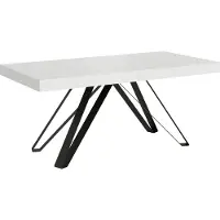 Ityhome - Tavolo allungabile 180/440x90 cm Terium bianco frassino gambe antracite