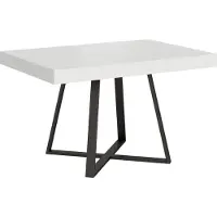 Ityhome - Tavolo allungabile 130/234x90 cm Abbraccio bianco frassino gambe antracite