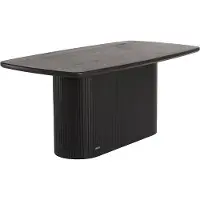HOME DELUXE Tavolo da pranzo RABOS - nero, rovere oliato (220 x 75 x 100 cm) | Tavolo in legno massiccio dal design moderno per sala da pranzo e cucina