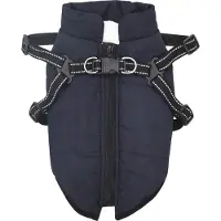 vidaXL Cappotto per cani blu navy L40 in pile e poliestere
