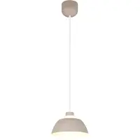 Reality Leuchten Lampada a sospensione Tilos, beige, Ø 23 cm, metallo/vetro, E27