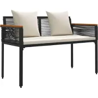 vidaXL Banco da esterno per 2 persone, 117 x 54 x 74,5 cm, in rattan sintetico