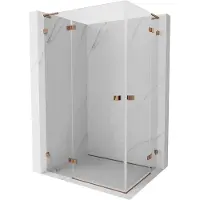 Mexen Lunar L Duo cabina doccia apribile sinistra 100 x 75 cm, trasparente, oro rosa - 834L-100L-075P-60-00