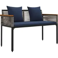 vidaXL Banco da esterno per 2 persone, 117 x 54 x 74,5 cm, in rattan sintetico