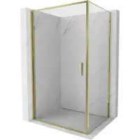 Mexen Exo cabina doccia battente 70 x 85 cm, trasparente, oro - 817-070-085-50-00