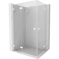 Mexen Lunar L Duo cabina doccia ad anta sinistra 120 x 115 cm, trasparente, bianca - 834L-120L-115P-20-00