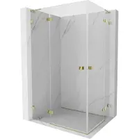 Mexen Lunar L Duo cabina doccia a battente sinistra 90 x 85 cm, trasparente, oro - 834L-090L-085P-50-00