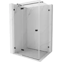 Mexen Lunar T cabina doccia a battente sinistra 130 x 80 cm, trasparente, nero - 834T-130-080-70-00-L