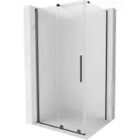 Mexen Velar cabina doccia scorrevole 100 x 85 cm, ghiacciato, grigio canna di fucile spazzolato - 871-100-085-31-66
