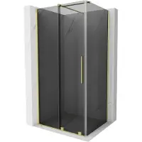 Mexen Velar cabina doccia scorrevole 110 x 120 cm, grafite, oro spazzolato - 871-110-120-41-55