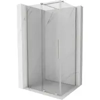 Mexen Velar cabina doccia scorrevole 120 x 100 cm, trasparente, nichel spazzolato - 871-120-100-01-97