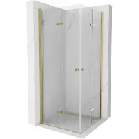 Mexen Lima Duo cabina doccia pieghevole 100 x 100 cm, trasparente, oro - 856-100-100-50-00-02